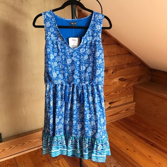 Lily Rose Blue Tassel Dress, NWT, Size L - Picture 2 of 16
